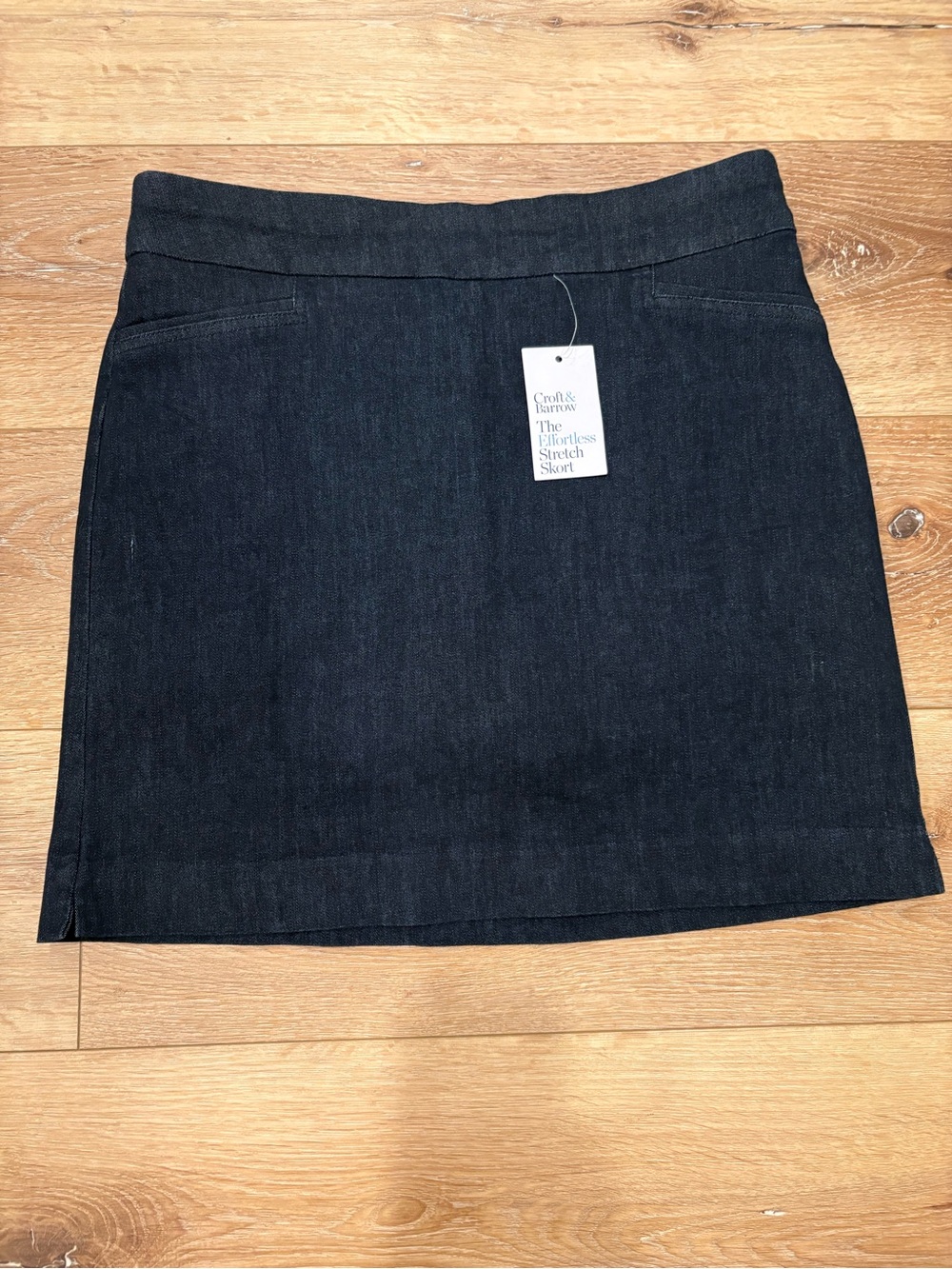 Croft & Barrow Dark Blue Denim Stretch Skort- Size 6